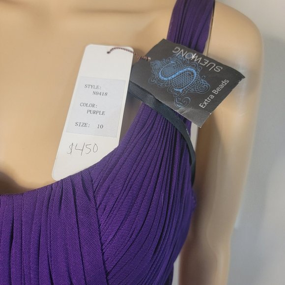 NWT Sue Wong A-line Long Gown in Purple - Picture 6 of 6